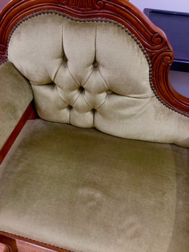 《アンティーク調（猫脚）》サイドテーブル付1人掛けソファー売ります！！