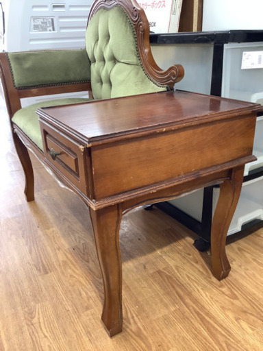 《アンティーク調（猫脚）》サイドテーブル付1人掛けソファー売ります！！