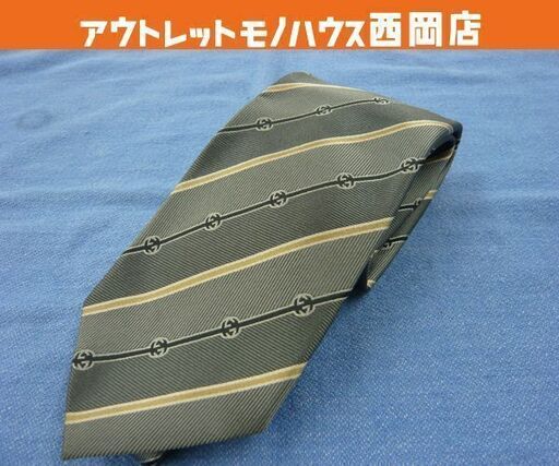 GUCCI/グッチ ネクタイ シルク100％ イタリア製 グレー系 札幌 西岡店
