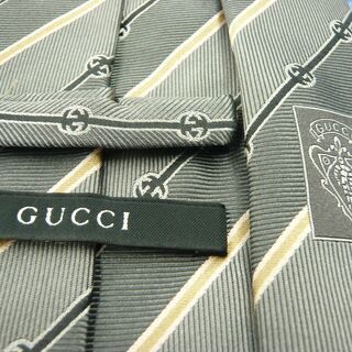 GUCCI/グッチ ネクタイ シルク100％ イタリア製 グレー系 札幌 西岡店の画像