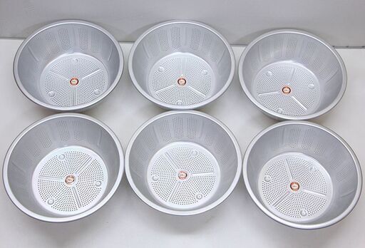 アルマイト 水切ザル 39cm アカオ 6個 パンチ穴 業務用 厨房(J711anxY)