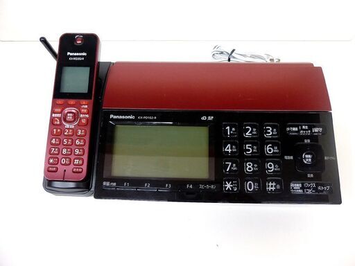 ファクシミリ ファックス 子機無し 2016年製 FAX　パナソニック コードレス　KX-PD102DL レッド デジタルコードレス　普通紙　ファクス 中古 動作確認済み ☆ PayPay(ペイペイ)決済可能 ☆ 札幌市 清田区 平岡