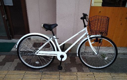 JCUAS 26吋 シティーサイクル シングル/ホワイト