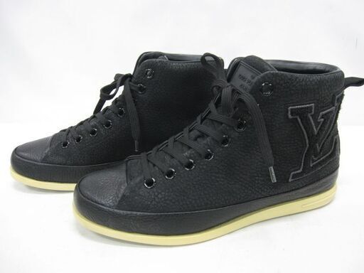 下松)LV ルイヴィトン GO 1111 ハイカット スニーカー ロゴ ブラック サイズ不明 ▲GE1756
