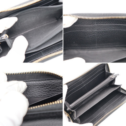 《GUCCI/GGマーモントラウンドファスナー長財布》ブラック ABランク 美品