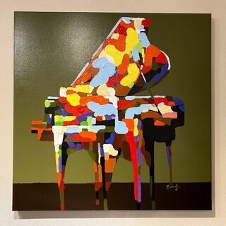 ピアノ油絵キャンバス アート
