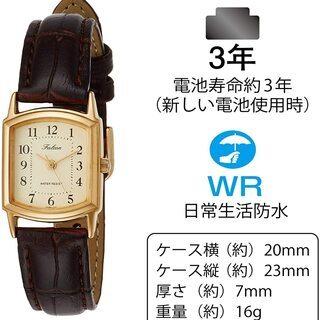 【新品】腕時計 アナログ 防水 革ベルト レディース ゴールドの画像