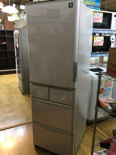 2016年製 SHARP 412L冷蔵庫 プラズマクラスター どっちもドア SJ-PW41C-C 日本製 シャープ