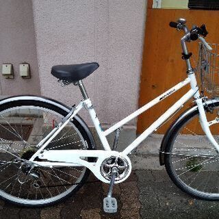 AFFICHI[アフィッシュ]26吋シティーサイクル 外装6段/ホワイト