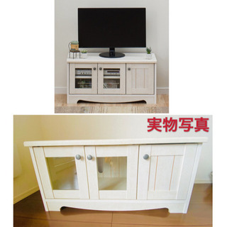 【引き取り限定】木目調の柄が綺麗なフレンチカントリー風テレビ台