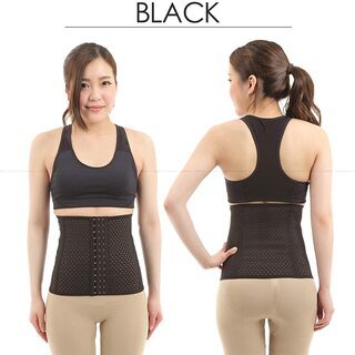 【新品】ウエストニッパー コルセット ダイエット ボーン内蔵 レディース ブラック ダイエット 細見せの画像