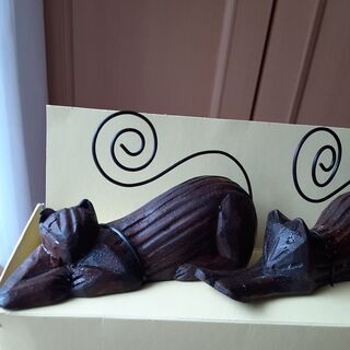 クロネコヤマト ノベルティグッズ & 木彫りの写真ホルダー3個セット （オマケ付き）の画像