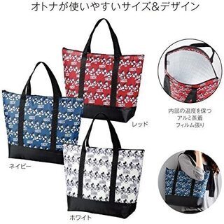 【新品】【ディズニー】【全3色】ミッキーマウス  ミッキーラン！パターン柄 保冷温トートバッグ アウトドア、ショッピングに！の画像