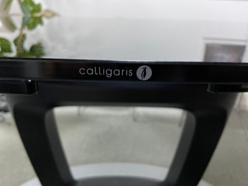 Calligaris カリガリス Italy ガラステーブル スモーク ワイヤーチェア 6脚