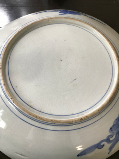 骨董、古伊万里大皿 染付 古伊万里 大皿 有田焼 伊万里 伊万里焼 骨董品 孔雀 JAPAN 鍋島 