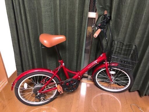 20インチ　赤　折り畳み自転車　キレイです