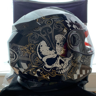フルフェイスヘルメット【新品】スカルデザイン　ブラック　59〜61cmの画像