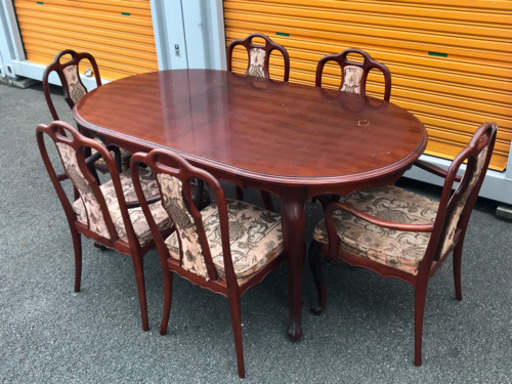 アンティーク　猫脚テーブルセット　椅子6脚