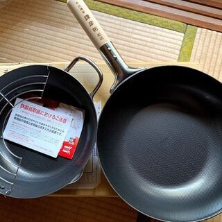 未使用★IH・ガス兼用中華鍋＆揚げ物鍋