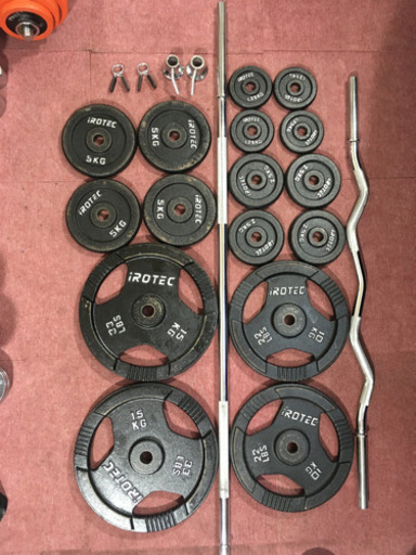 バーベル100kg ダンベル30kg ラック ベンチなど