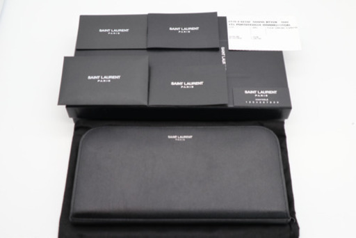 《SAINT LAURENT/ラウンドファスナー長財布》ABランク 美 ブラック