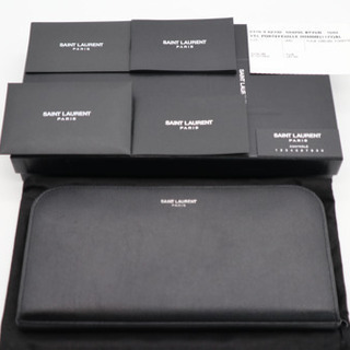 《SAINT LAURENT/ラウンドファスナー長財布》ABランク 美 ブラック