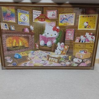 完成品ハローキティ1000ピースパズル 木枠