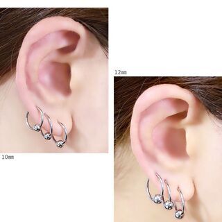 【新品】【サイズ選択可】ボディピアス キャッチ 18G 16G 14G リング 軟骨ピアス リングピアス つけっぱなし サージカルステンレス 金属アレルギー対応 キャプティブビーズリング メンズ レディース ファーストピアス シンプル ボディーピアスの画像