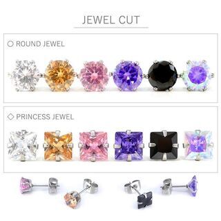 【新品】【ジュエルサイズ、カラー選択可】シンプルな一粒ジュエリー キュービックジルコニアピアス 金属アレルギー対応 ステンレスピアス 安心のサージカルステンレス スタッドピアス ファーストピアス セカンドピアス スポーツ プール 両耳用の画像