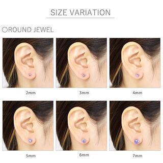 【新品】【ジュエルサイズ、カラー選択可】シンプルな一粒ジュエリー キュービックジルコニアピアス 金属アレルギー対応 ステンレスピアス 安心のサージカルステンレス スタッドピアス ファーストピアス セカンドピアス スポーツ プール 両耳用の画像