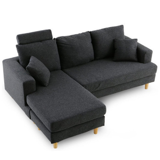 【 先着 】LOWYA ソファ リビングソファ ソファセット カウチソファ 三人掛け sofa チャコールグレー