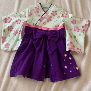 さくら柄袴風ベビー服60の画像