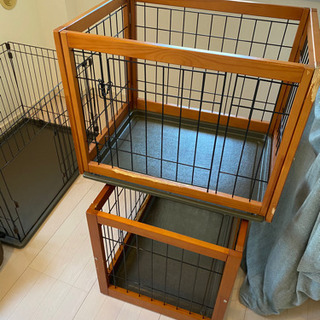【中古】【売れたら保護犬カフェ支援】ペット用ゲージ2組