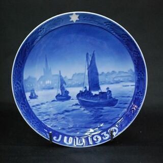 1930年ロイヤルコペンハーゲンイヤープレート「漁船」 WE】ロイヤルコペンハーゲン イヤープレート 1930「漁船」