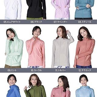 【新品】【全20色】【サイズ選択可】ラッシュガード パーカー レディース 透けないの画像
