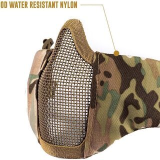 【新品】【全5色】サバゲー サバイバルゲーム 耳保護付き メッシュ フェイスガード ハーフ 曇らないフェイスガード サバゲー装備 コスプレの画像