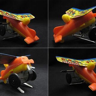 【HC】1960年代 CIRCUS PLANE アクロバットサーカスプレーン ブリキ ゼンマイ レトロおもちゃの画像