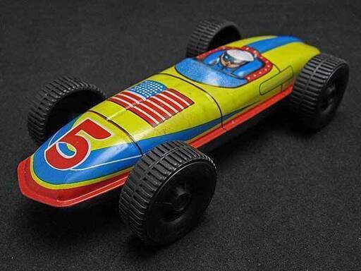 【HC】ヴィンテージ ブリキ 葉巻型フォーミュラー レースカー おもちゃ