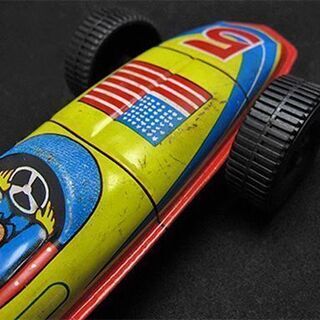 【HC】ヴィンテージ ブリキ 葉巻型フォーミュラー レースカー おもちゃの画像