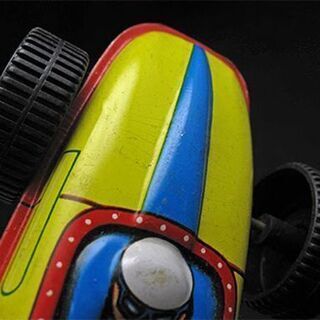 【HC】ヴィンテージ ブリキ 葉巻型フォーミュラー レースカー おもちゃの画像