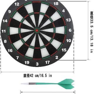 【新品】ダーツボード Foneso 安全ダーツボード 家庭用 安全設計仕様 子供と大人も適用 16インチ 6ダーツ付の画像