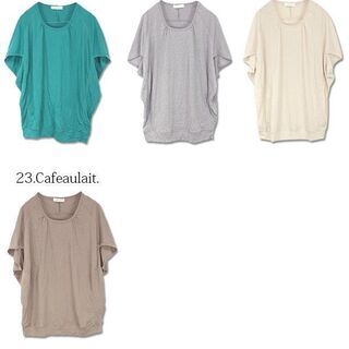 【新品】【10カラーから選択】トップス カットソー tシャツ ロング丈 レディース Tシャツ くしゅくしゅべたドルマンワイドカットソードルマン 半袖 ゆったり ロング ロングtシャツ ドルマンスリーブ 重ね着 シャツ 無地 プルオーバーの画像