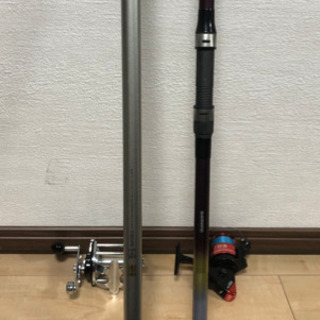投げ釣用の釣竿とリール