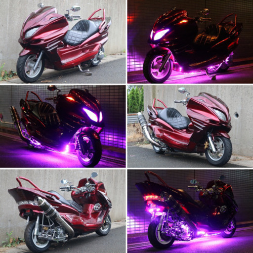 【YAMAHA マジェスティ】ワインレッド フルカス  スピーカー４発 LED!