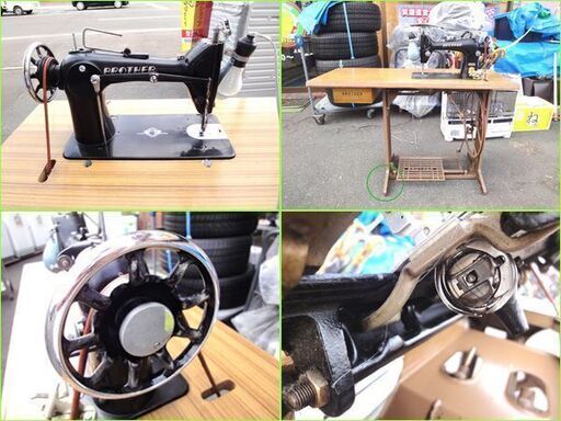 【自社配送は札幌市内限定】ブラザー/BROTHER 職業用足踏みミシン TA1-B18 台付き(破損あり) 動作良好