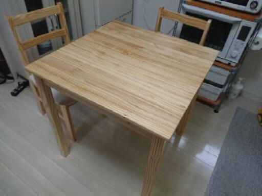ダイニングテーブル3点セット幅70㎝(2人掛け)ナチュラルベージュ