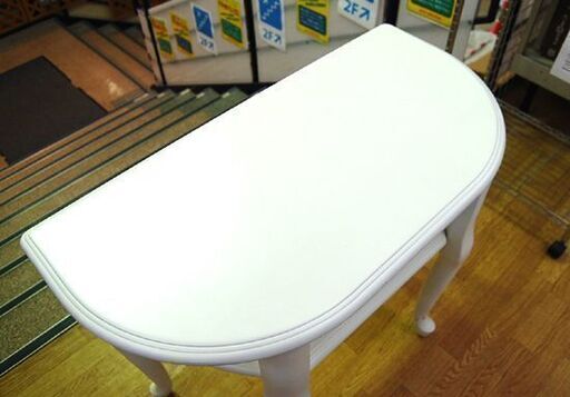 姫系家具 コンソールテーブル 幅80×奥行40.5×高さ68.5cm 猫脚 テーブル カントリー アンティーク ホワイト 白☆ Pay