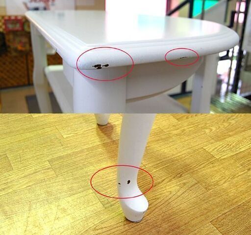 姫系家具 コンソールテーブル 幅80×奥行40.5×高さ68.5cm 猫脚 テーブル カントリー アンティーク ホワイト 白☆ Pay