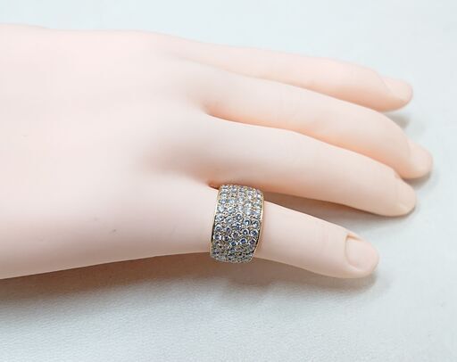 K18　パヴェ　ダイヤ　リング　4号　ピンキー　2ct以上　M022