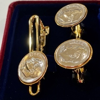 店頭販売済　★ ALEXANDEX　銀貨タイピン＆カフスSET ★の画像